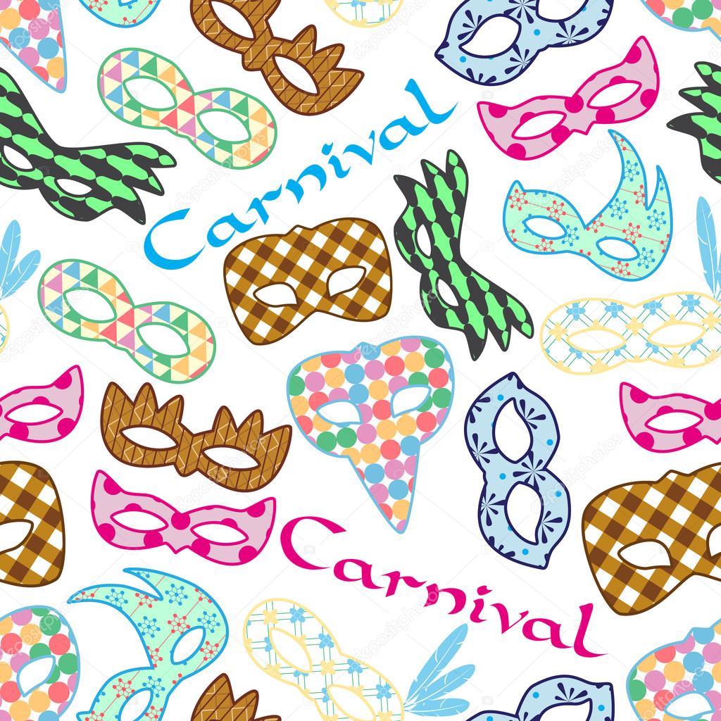 carnival rio colorful pattern masks design seamless pattern eps10