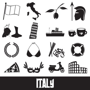 İtalya ülke Tema simgeleri ve simge eps10 ayarla