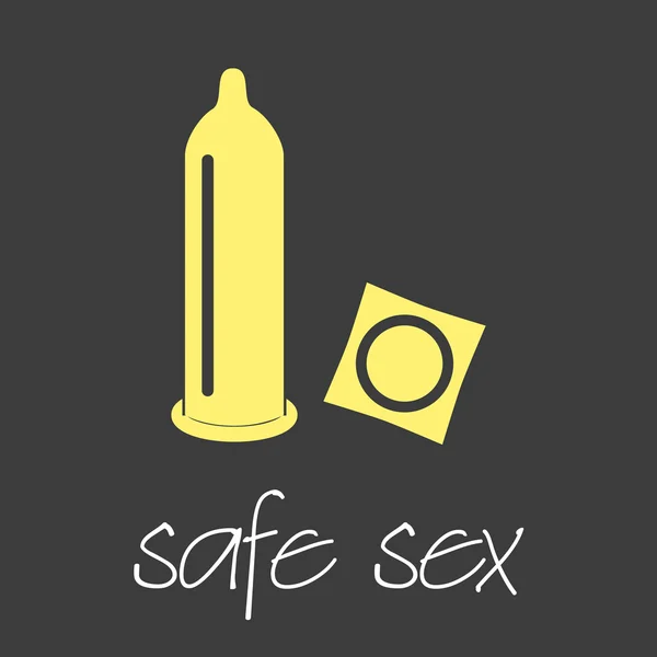 Символы безопасного секса символы простой баннер eps10 — стоковый вектор