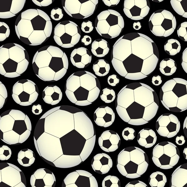 Fútbol y balones de fútbol patrón vectorial sin costura oscuro eps10 — Vector de stock