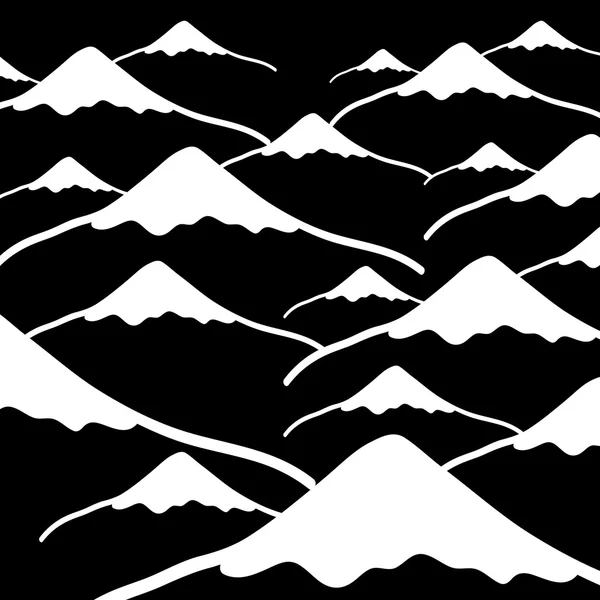 Простий векторні гори чорно-білий темний фон eps10 — стоковий вектор