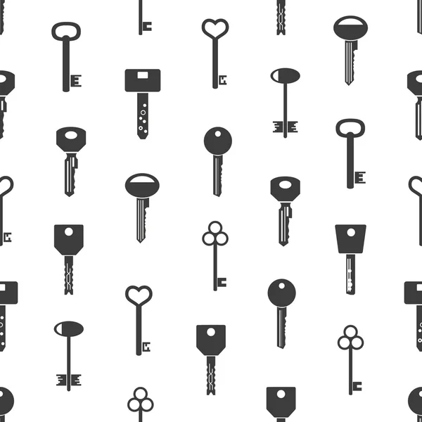 Различные символы черных ключей для открытия замка бесшовный шаблон eps10 — стоковый вектор