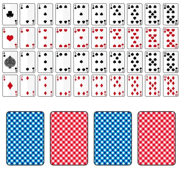 Set of playing cards from ace to ten eps10 Stock Vector
