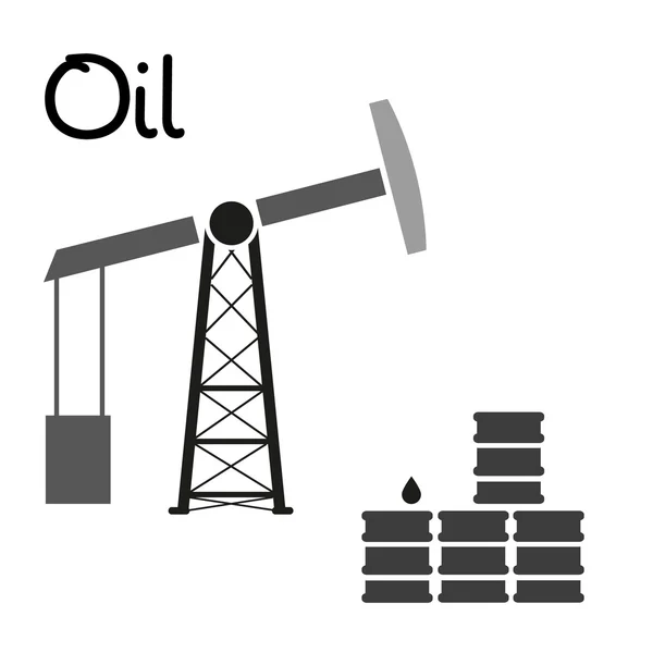 Producción de petróleo y pozo de petróleo y barriles símbolo eps10 — Archivo Imágenes Vectoriales