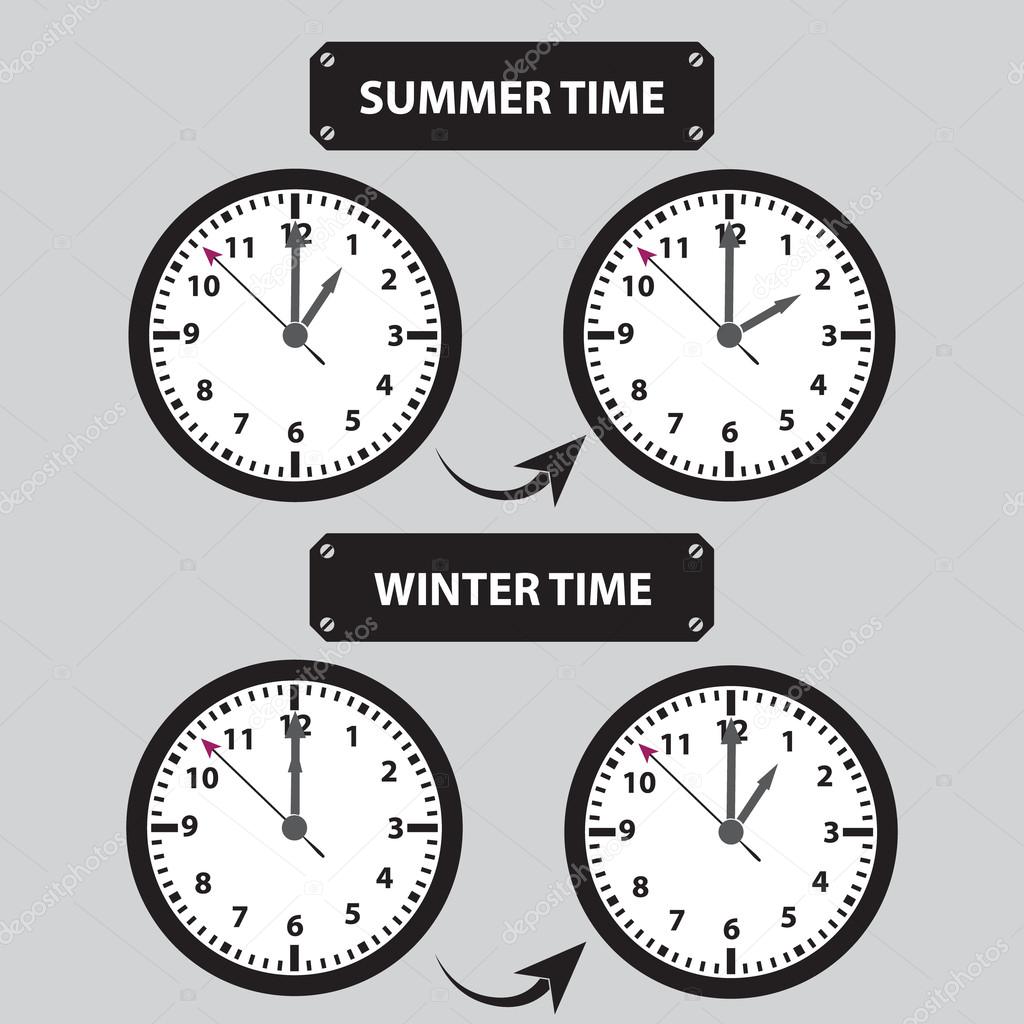summer and winter time shifting icons eps10
