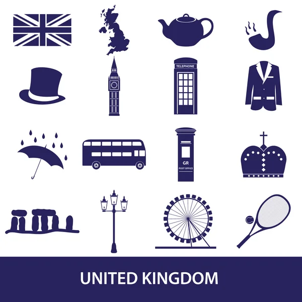 United Kingdom country theme symbols and icons eps10 — Stock Vector