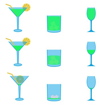 Yeşil İçecekler dolu ve boş ilahları eps10 ayarla