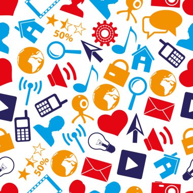 Web ve sosyal ağlar basit renk simgeleri seamless modeli eps10