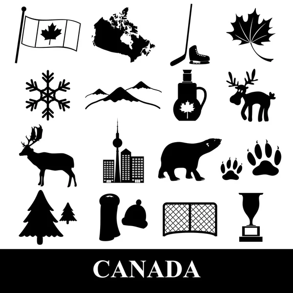 Canada land thema symbolen stickers instellen eps10 — Stockvector