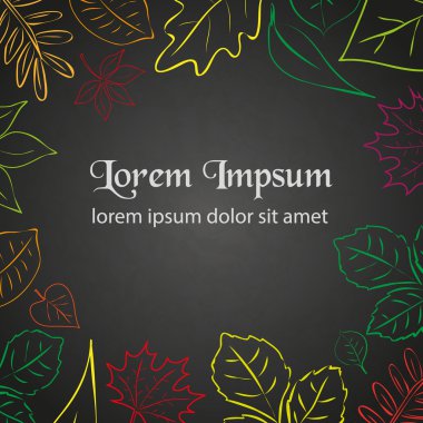 basit sonbahar yaprak renkli kenarlık metin eps10 için