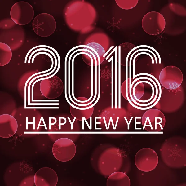 Happy new year 2016 on dark bokeh circle background eps10 — Stock Vector