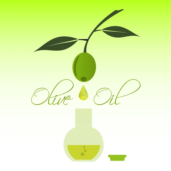 Odkapávací produkce zelený přírodní olivový olej na láhev eps10 — Stockový vektor