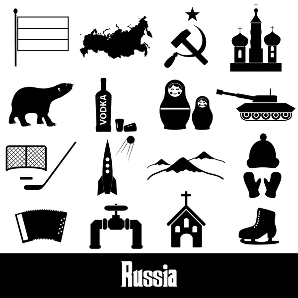 Ρωσία χώρα θέμα σύμβολα αυτοκόλλητα που eps10 — Διανυσματικό Αρχείο