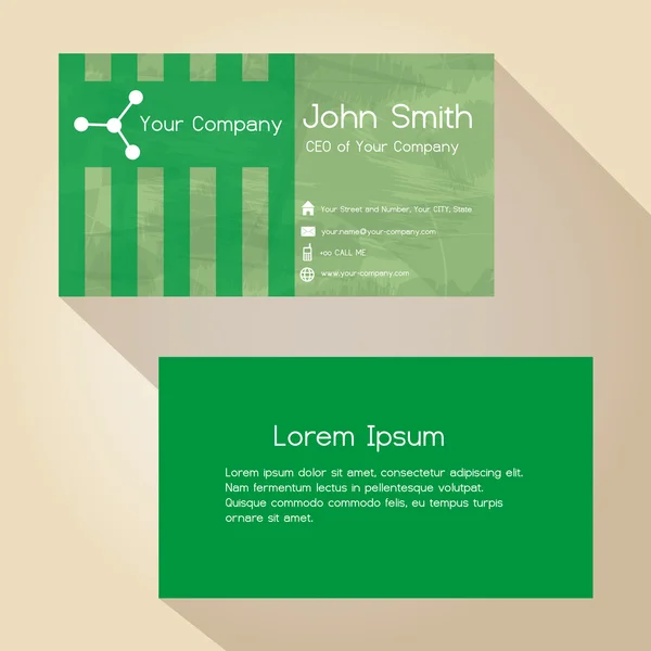 Diseño abstracto simple de la tarjeta de visita del color del papel verde eps10 — Vector de stock