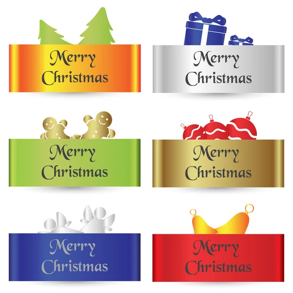 Ombre de papier coloré cartes de Noël joyeux simples eps10 — Image vectorielle