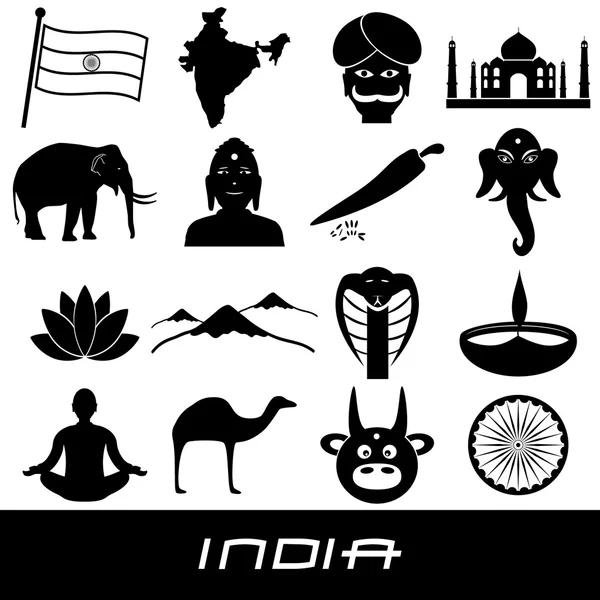 India país tema símbolos pegatinas conjunto eps10 — Archivo Imágenes Vectoriales