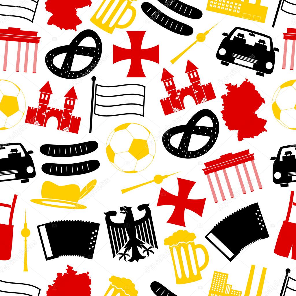 germany country theme symbols seamless pattern eps10