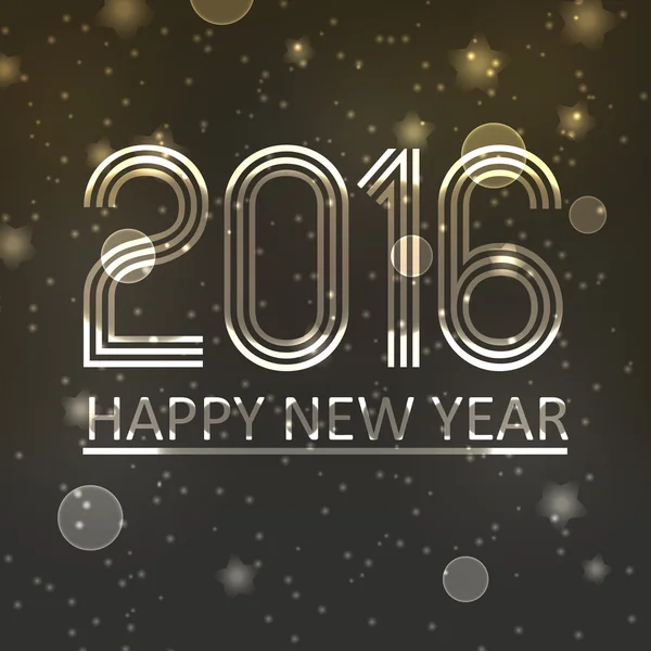 Happy new year 2016 on dark shiny stars background eps10 — Stock Vector