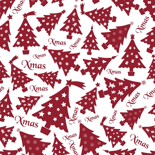 クリスマス赤ツリー装飾シームレス パターン eps10 のセット — ストックベクタ
