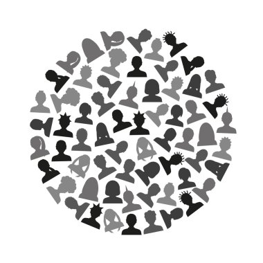 kadın ve erkek basit avatar simgeleri daire eps10 baş