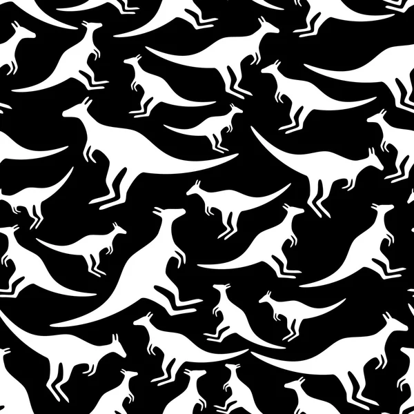 White animal kangaroo seamless vector pattern eps10 — Stock Vector