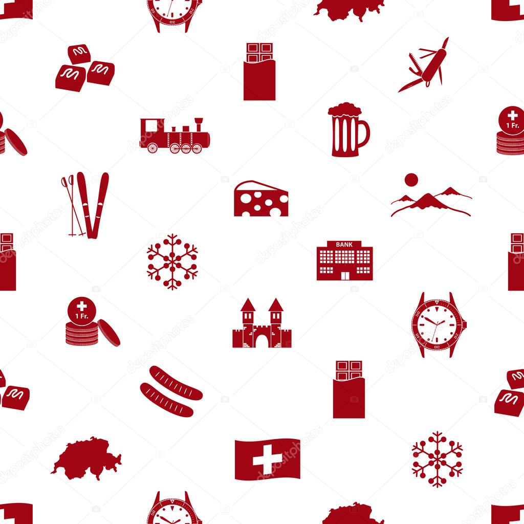 Switzerland country theme icons seamless pattern eps10