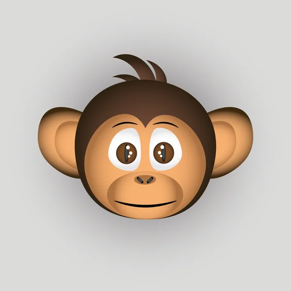 Шимпанзе маленька мавпа голова мультфільм персонаж eps10 — стоковий вектор