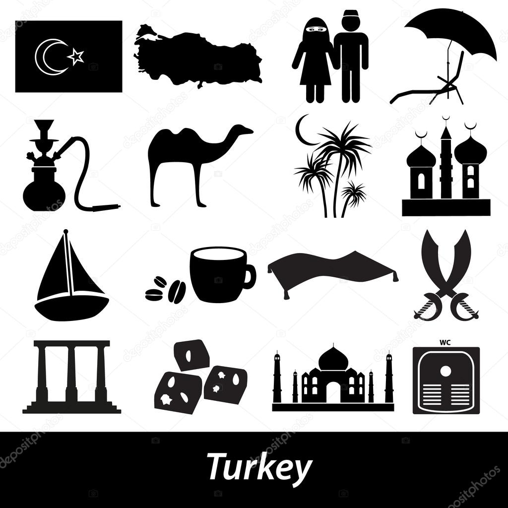 Turkey country theme symbols icons set eps10 — Stock Vector © martin951