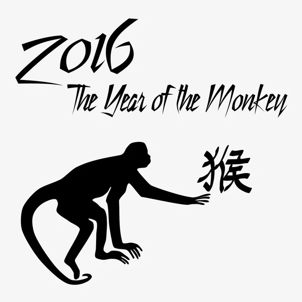 Year of monkey with symbol for monkey and monkey eps10 — Stock Vector