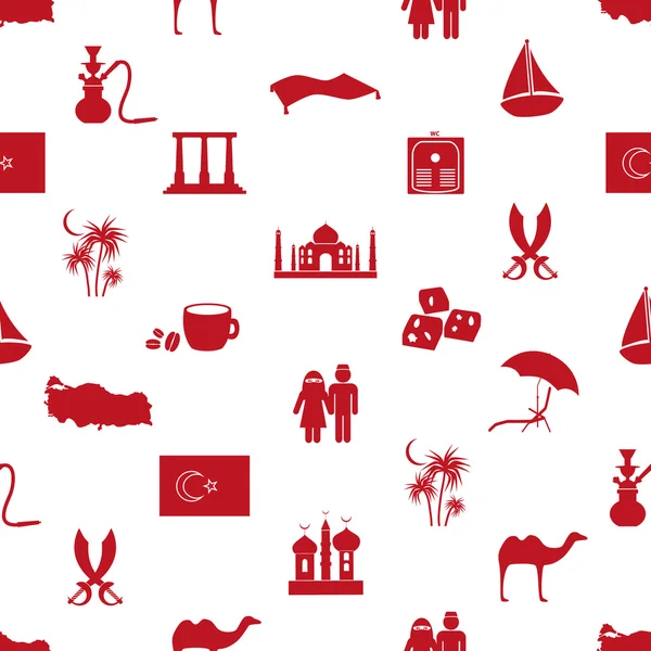 Turkey country theme symbols seamless pattern eps10 — Stock Vector