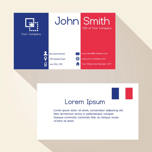 Simple france couleurs carte de visite design eps10 — Image vectorielle