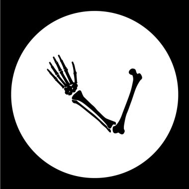 insan elinden bir kemik siyah simgesi eps10