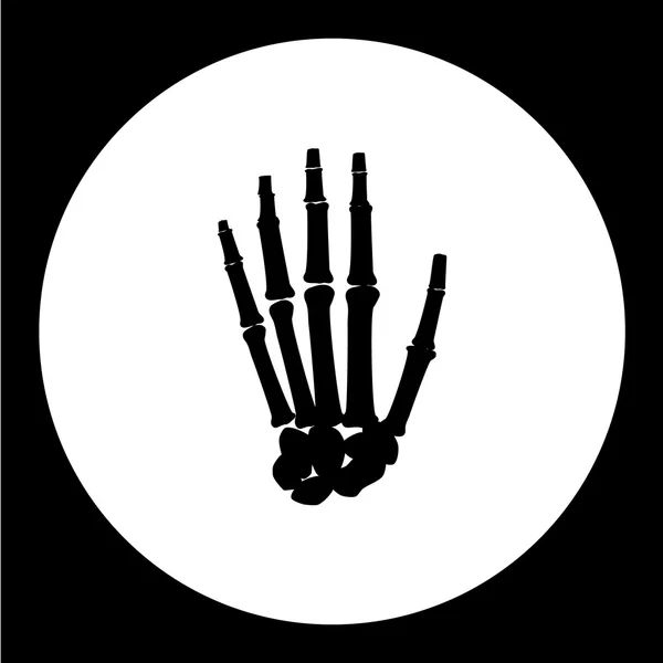 Eine menschliche Handfläche Handknochen schwarzes Symbol eps10 — Stockvektor
