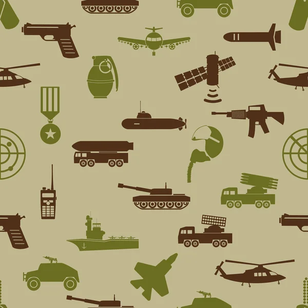Colores militares iconos tema patrón sin costura eps10 — Vector de stock