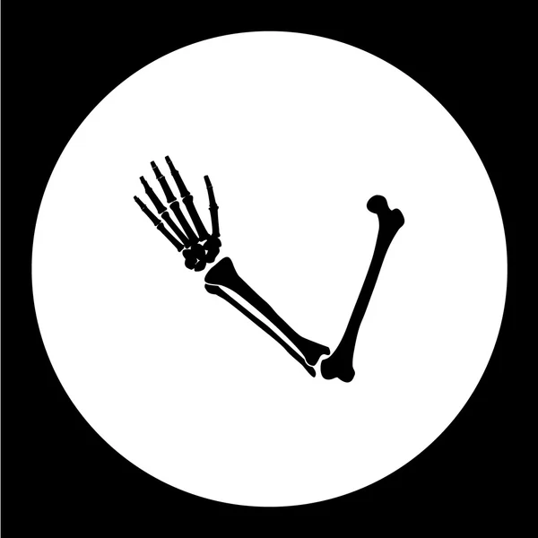 Una mano humana de huesos icono negro eps10 — Vector de stock