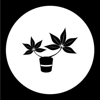 Saksılı bitki sembolü basit siyah simgesi eps10