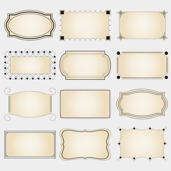 Conjunto de bordes retro simples de líneas para pancartas eps10 — Archivo Imágenes Vectoriales