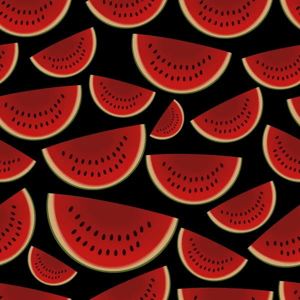 Frutas de melón en rodajas de colores patrón oscuro sin costuras eps10 — Vector de stock