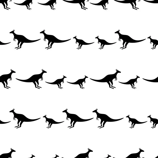 Μαύρο ζώων καγκουρό άνευ ραφής διάνυσμα μοτίβο eps10 — Διανυσματικό Αρχείο