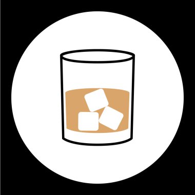 basit viski cam buz küpleri simgesi eps10 ile