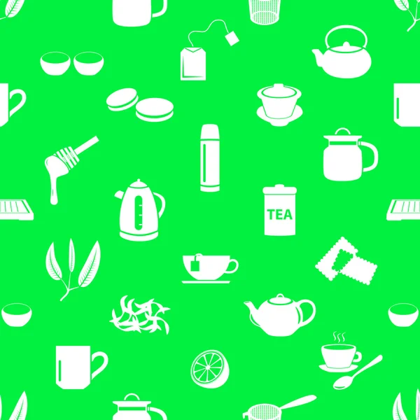 Tea theme simple icons seamless pattern eps10 — Stock Vector