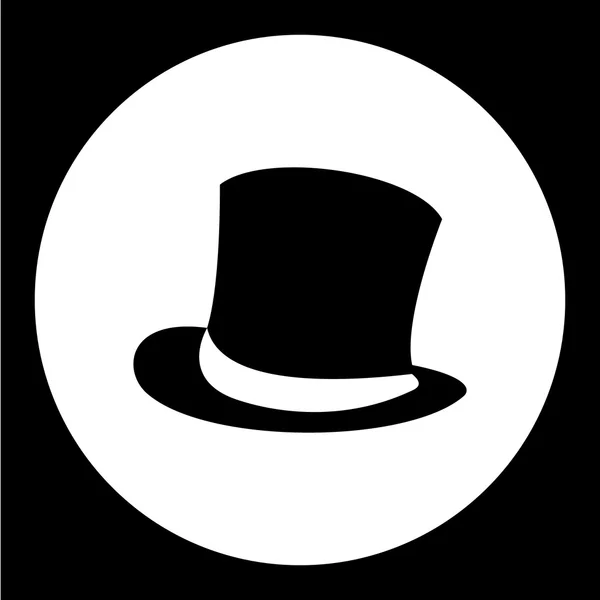Eenvoudige man cilinder hoed zwart pictogram eps10 — Stockvector