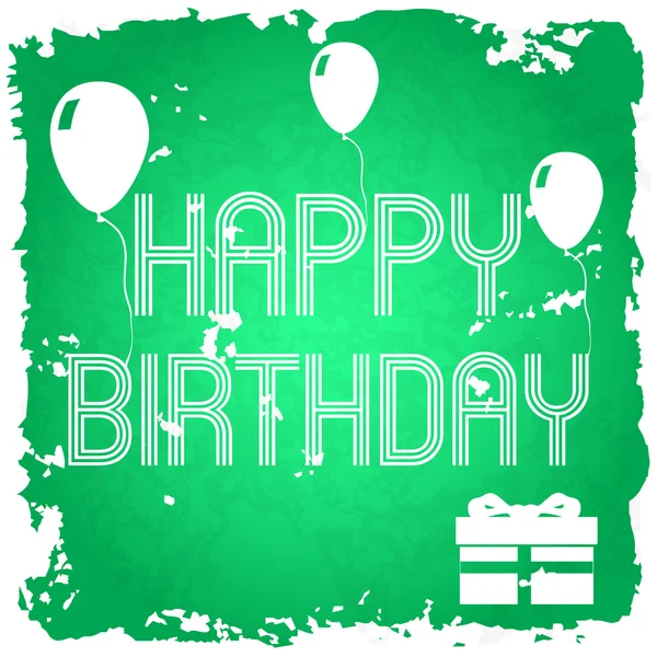 Happy birthday on the green old paper background eps10 — Stock Vector