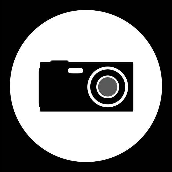 Compact camera simple isolated black icon eps10 — Stock Vector