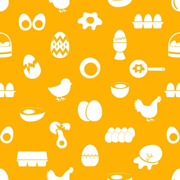 Set of egg theme icons seamless pattern eps10 — Stock Vector
