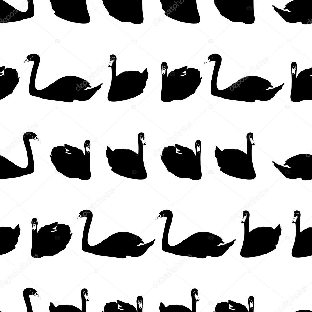 最高白鳥 イラスト シルエット 美しい花の画像