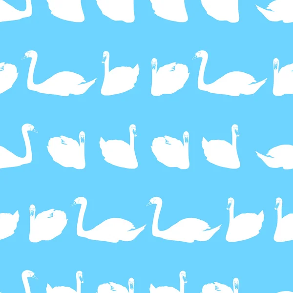 Лебеди теней силуэт в линиях синий узор eps10 — стоковый вектор