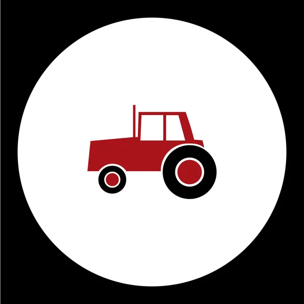 Simple coche tractor rojo aislado icono eps10 — Vector de stock