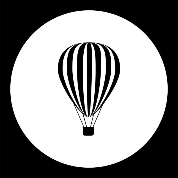 Globo de aire caliente simple aislado icono negro eps10 — Vector de stock