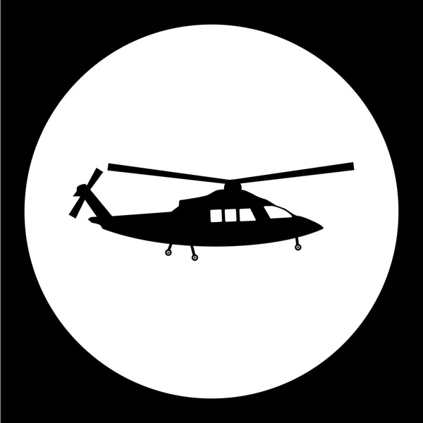 Helicóptero militar simple aislado icono negro eps10 — Vector de stock